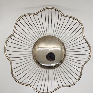 Vintage Silver Wire Fruit Or Bread Bowl